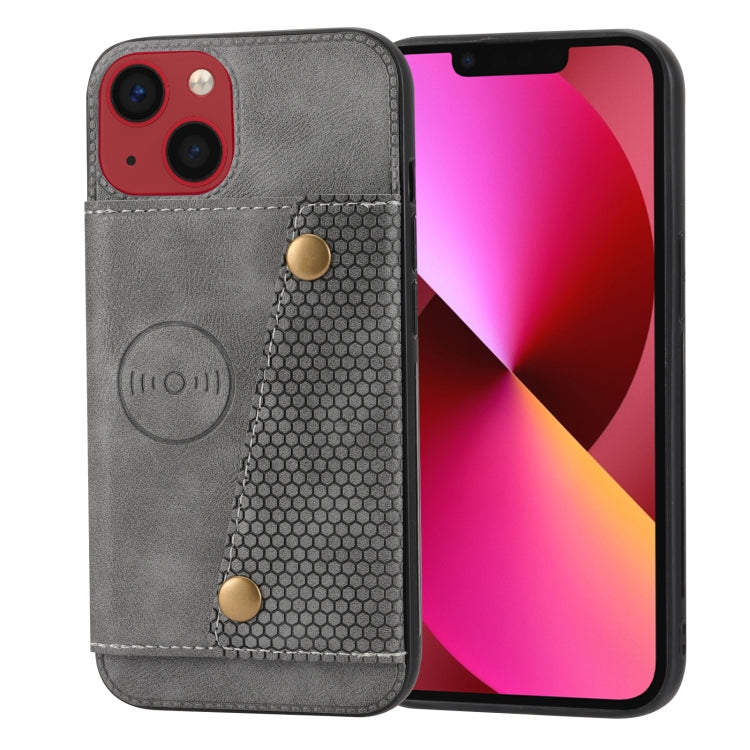 Double Buckle Card Slots PU+TPU Phone Case, For iPhone 14, For iPhone 14 Plus, For iPhone 14 Pro, For iPhone 14 Pro Max