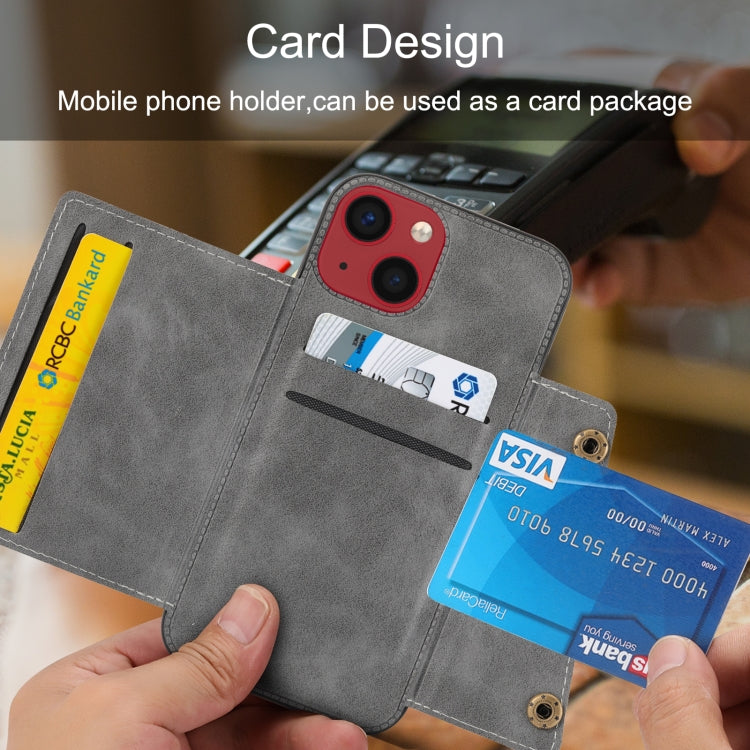 Double Buckle Card Slots PU+TPU Phone Case, For iPhone 14, For iPhone 14 Plus, For iPhone 14 Pro, For iPhone 14 Pro Max