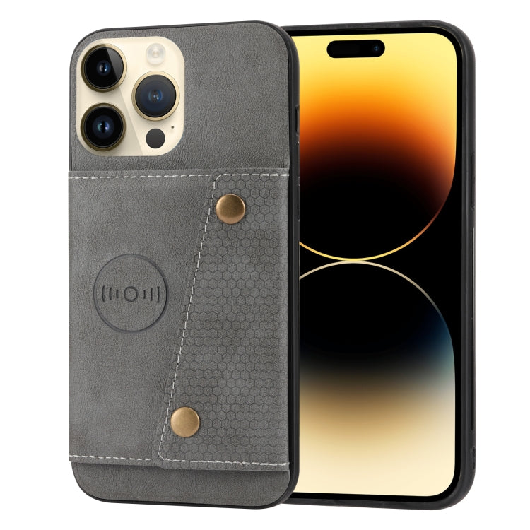 Double Buckle Card Slots PU+TPU Phone Case, For iPhone 14, For iPhone 14 Plus, For iPhone 14 Pro, For iPhone 14 Pro Max