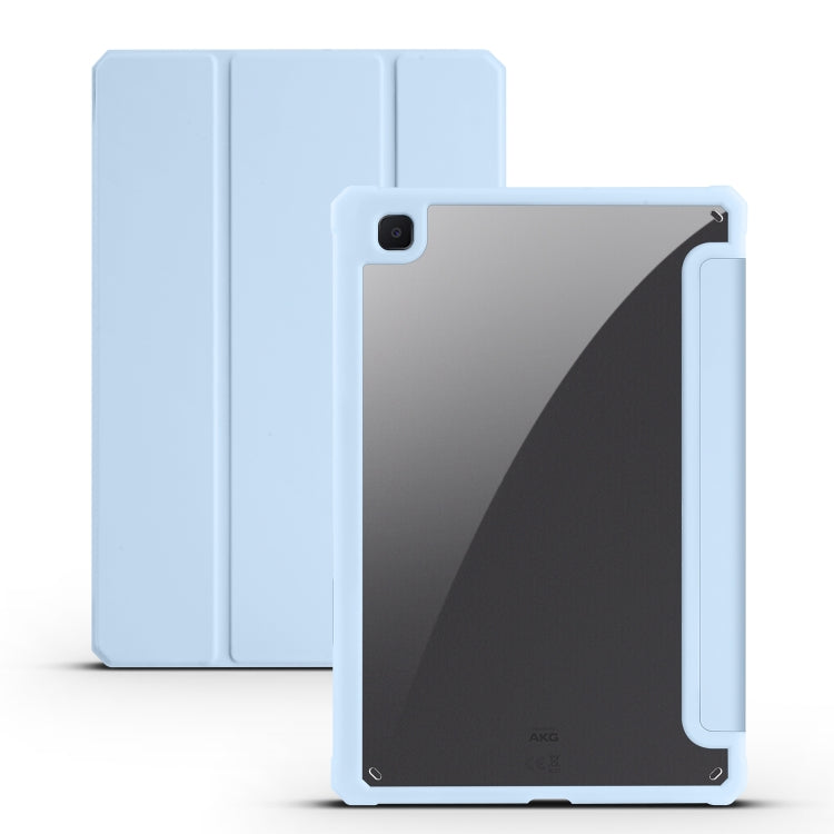 Acrylic 3-folding Smart Leather Tablet Case, For iPad Air 13 2024 / Pro 12.9 2022 / 2021/2020/2018, For Samsung Galaxy Tab S6 Lite 2020/2022