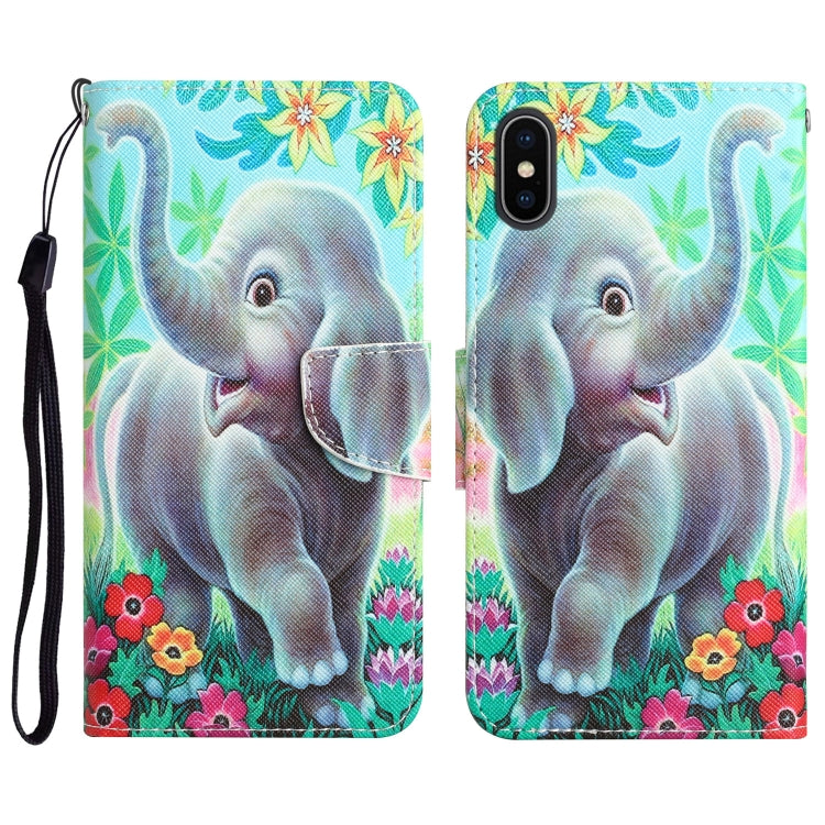 Colored Drawing Leather Phone Case, For iPhone XR
