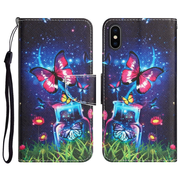 Colored Drawing Leather Phone Case, For iPhone XR