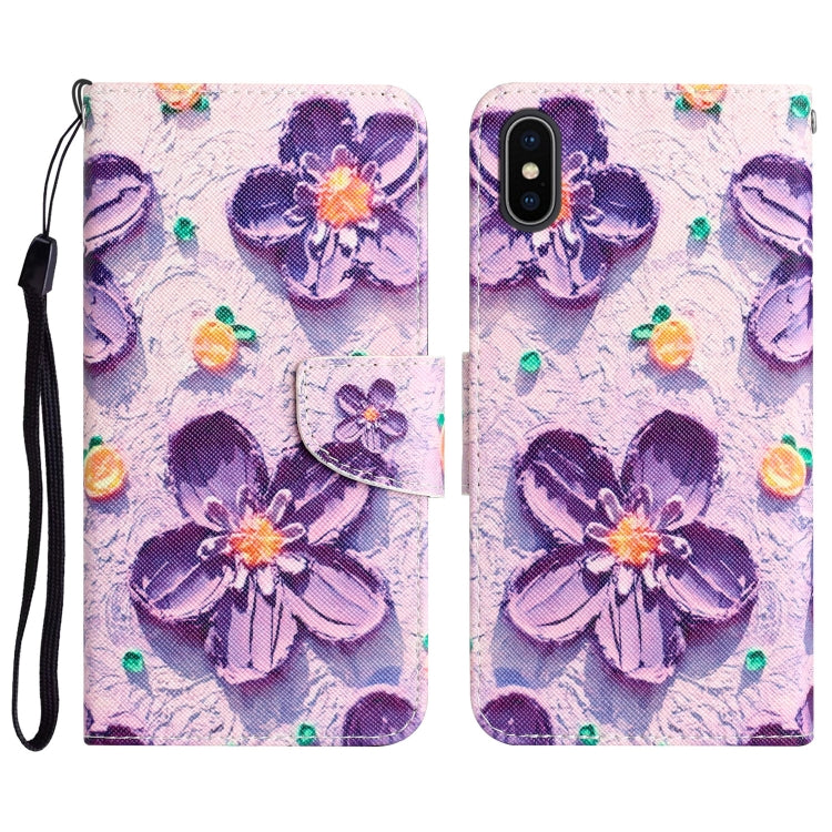 Colored Drawing Leather Phone Case, For iPhone XR