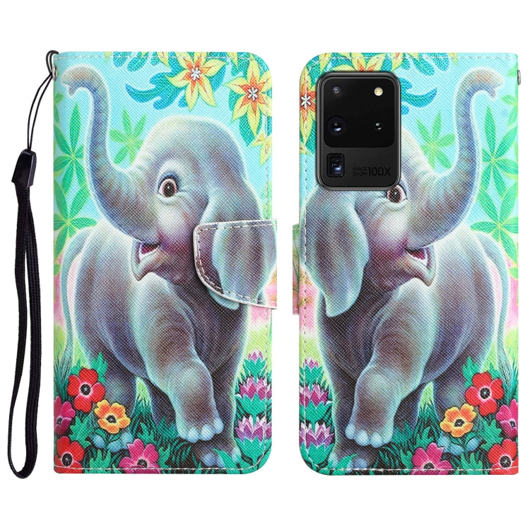 Colored Drawing Leather Phone Case, For Samsung Galaxy S20 Ultra