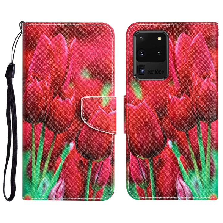 Colored Drawing Leather Phone Case, For Samsung Galaxy S20 Ultra