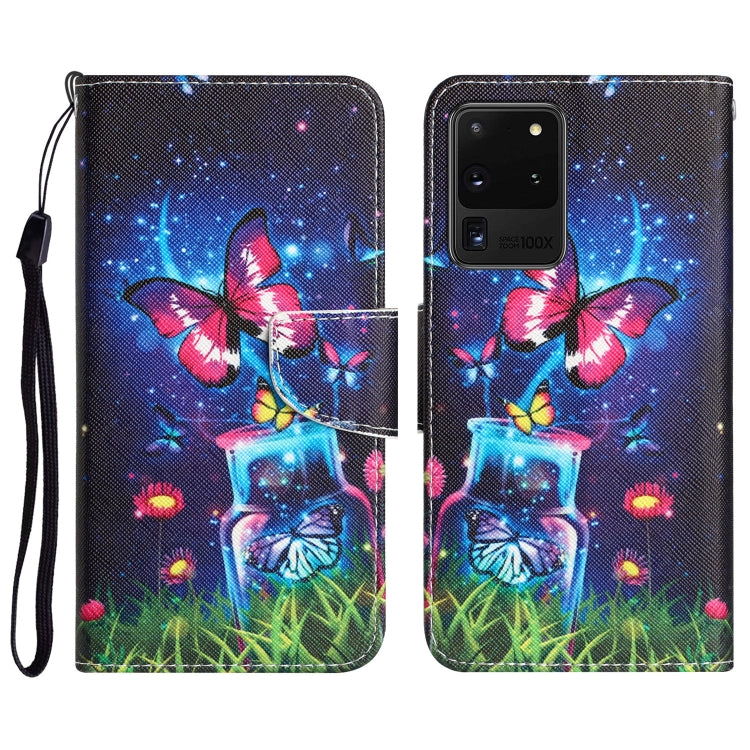 Colored Drawing Leather Phone Case, For Samsung Galaxy S20 Ultra