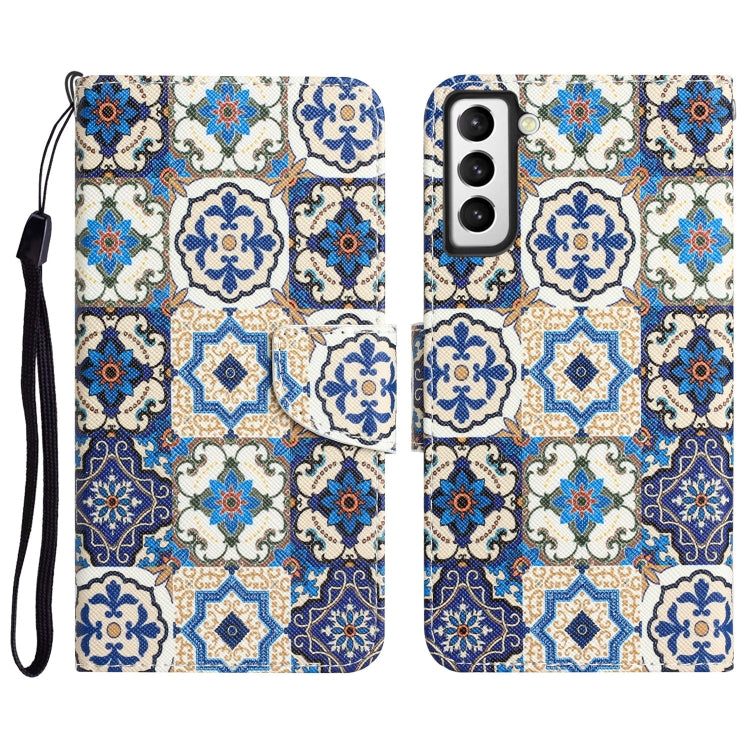 Colored Drawing Leather Phone Case, For Samsung Galaxy S21+ 5G
