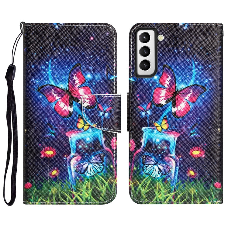 Colored Drawing Leather Phone Case, For Samsung Galaxy S21+ 5G