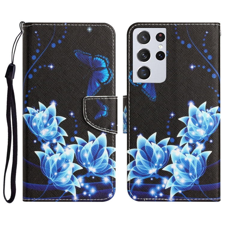 Colored Drawing Leather Phone Case, For Samsung Galaxy S21 Ultra 5G