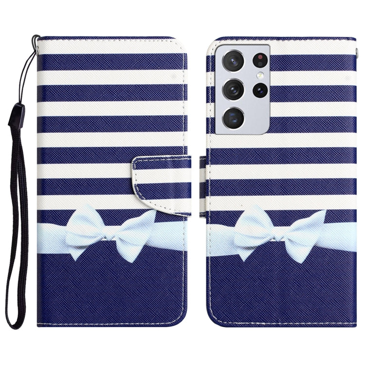 Colored Drawing Leather Phone Case, For Samsung Galaxy S21 Ultra 5G
