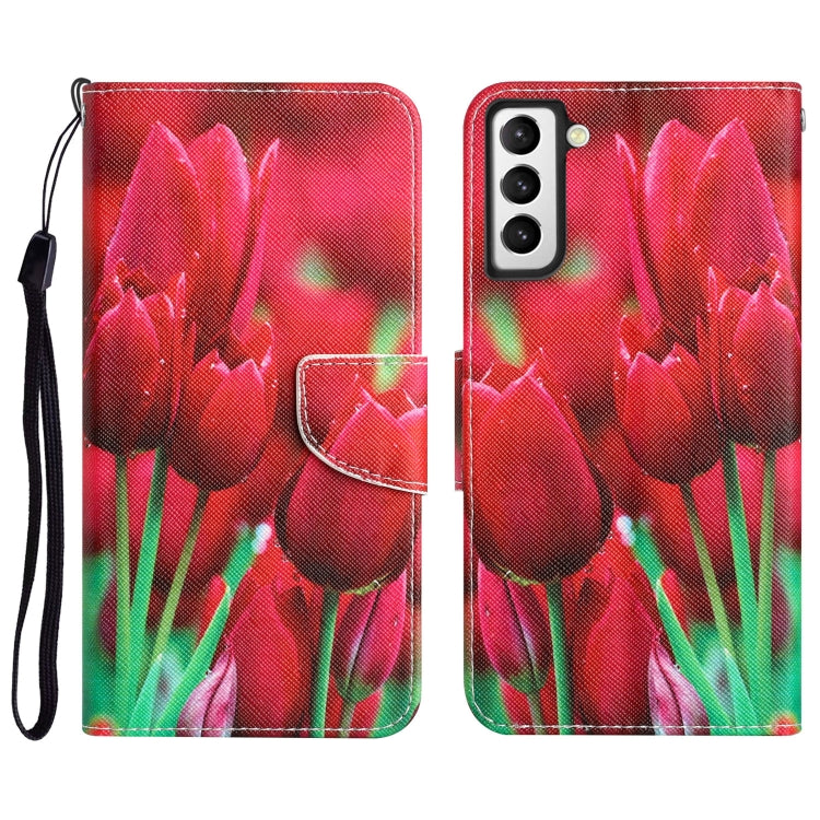 Colored Drawing Leather Phone Case, For Samsung Galaxy S22 5G