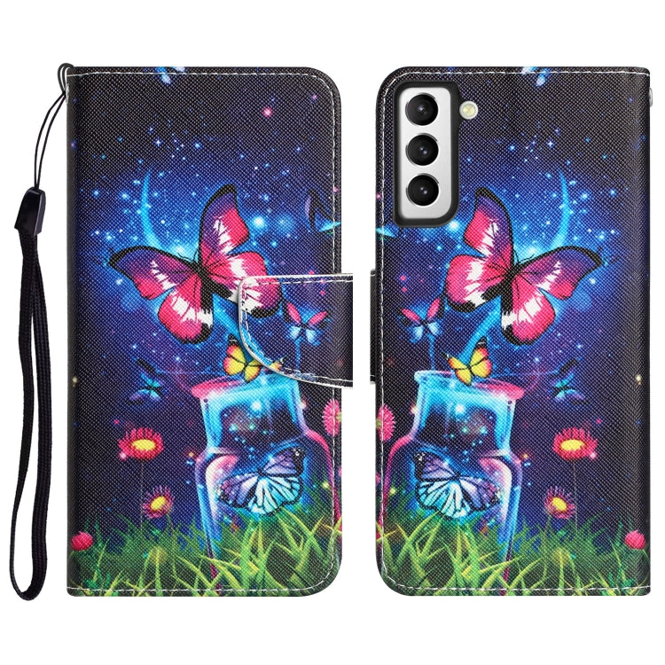 Colored Drawing Leather Phone Case, For Samsung Galaxy S22 5G