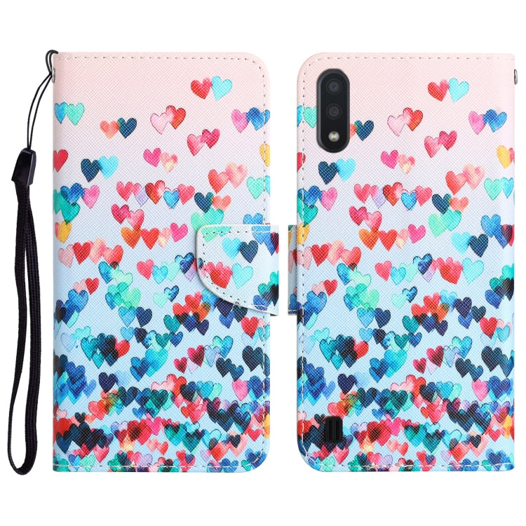 Colored Drawing Leather Phone Case, For Samsung Galaxy A01