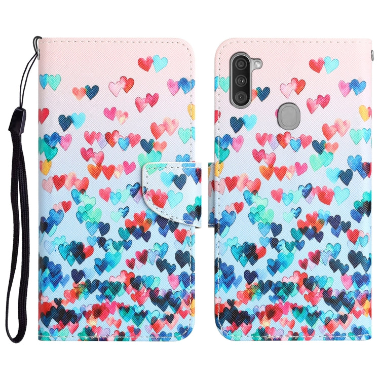 Colored Drawing Leather Phone Case, For Samsung Galaxy A11