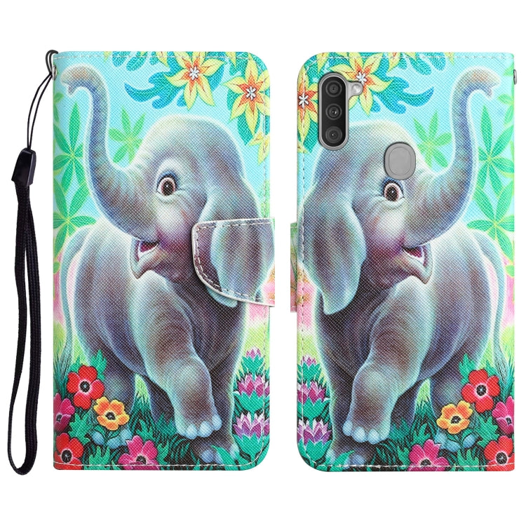 Colored Drawing Leather Phone Case, For Samsung Galaxy A11