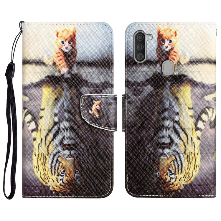 Colored Drawing Leather Phone Case, For Samsung Galaxy A11