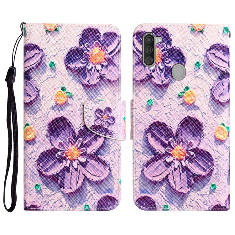 Colored Drawing Leather Phone Case, For Samsung Galaxy A11