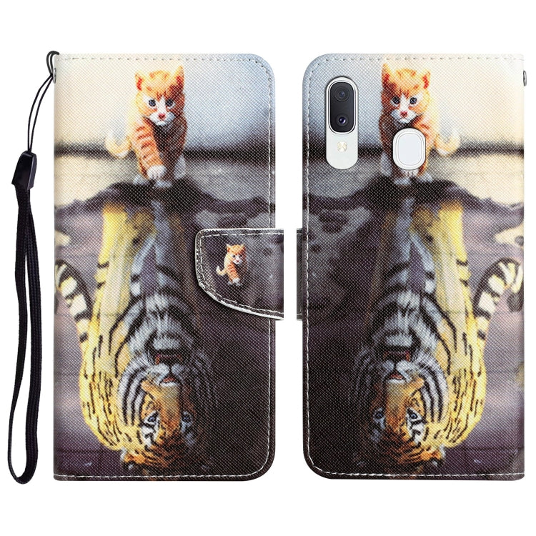 Colored Drawing Leather Phone Case, For Samsung Galaxy A20e