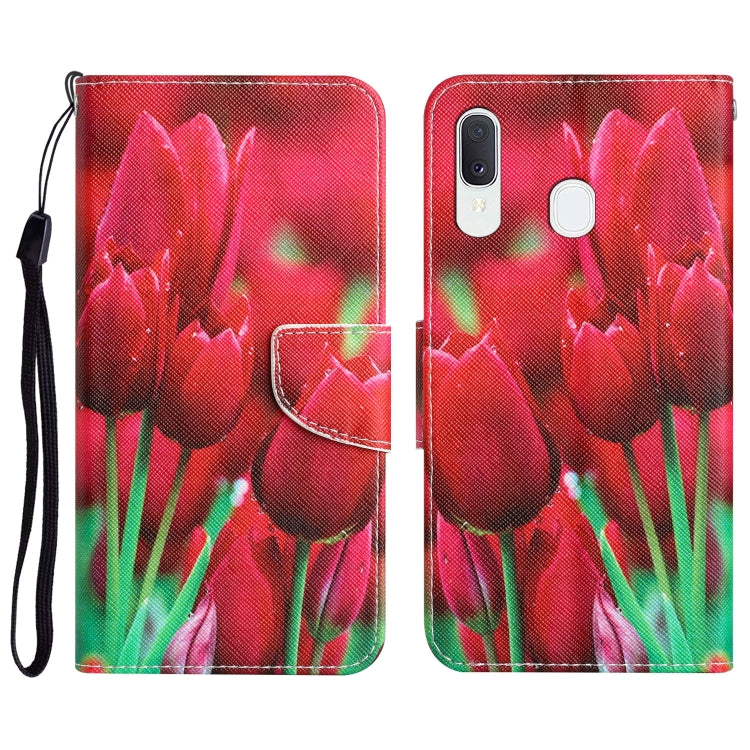 Colored Drawing Leather Phone Case, For Samsung Galaxy A20e