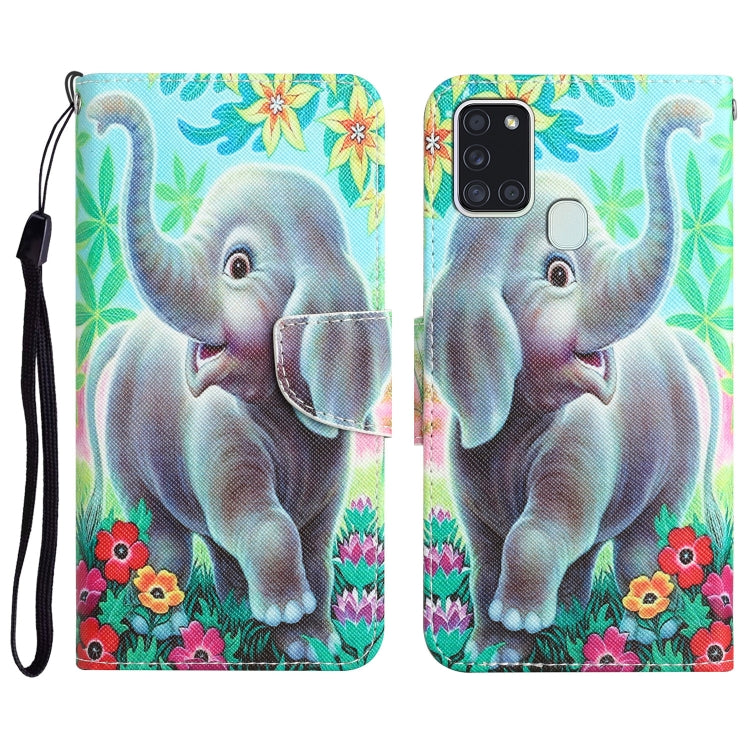 Colored Drawing Leather Phone Case, For Samsung Galaxy A21s