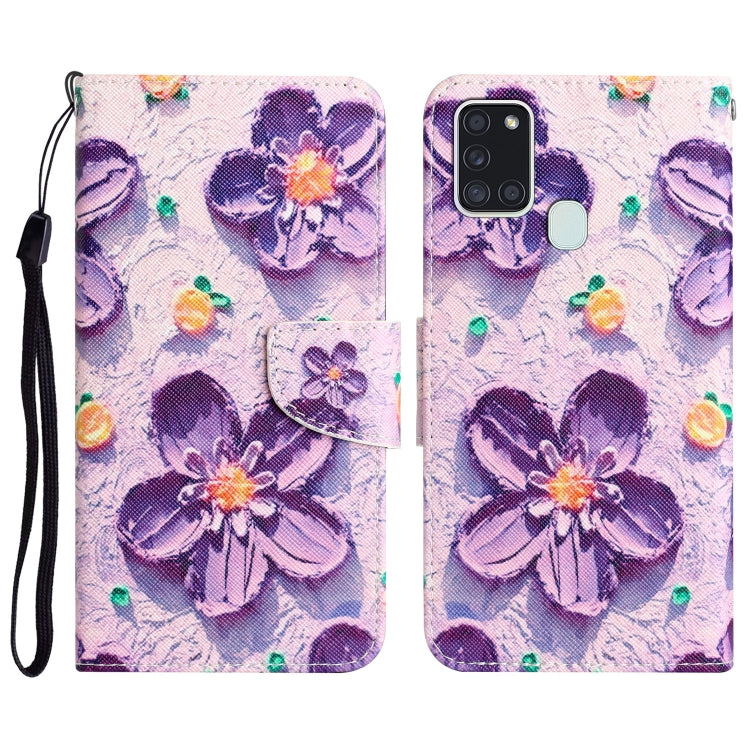 Colored Drawing Leather Phone Case, For Samsung Galaxy A21s