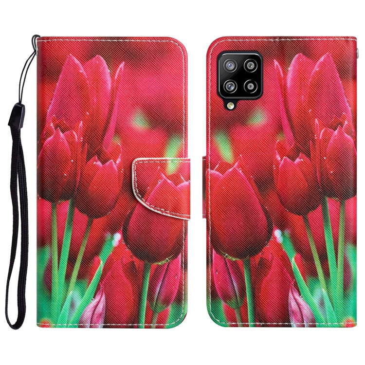 Colored Drawing Leather Phone Case, For Samsung Galaxy A22 4G