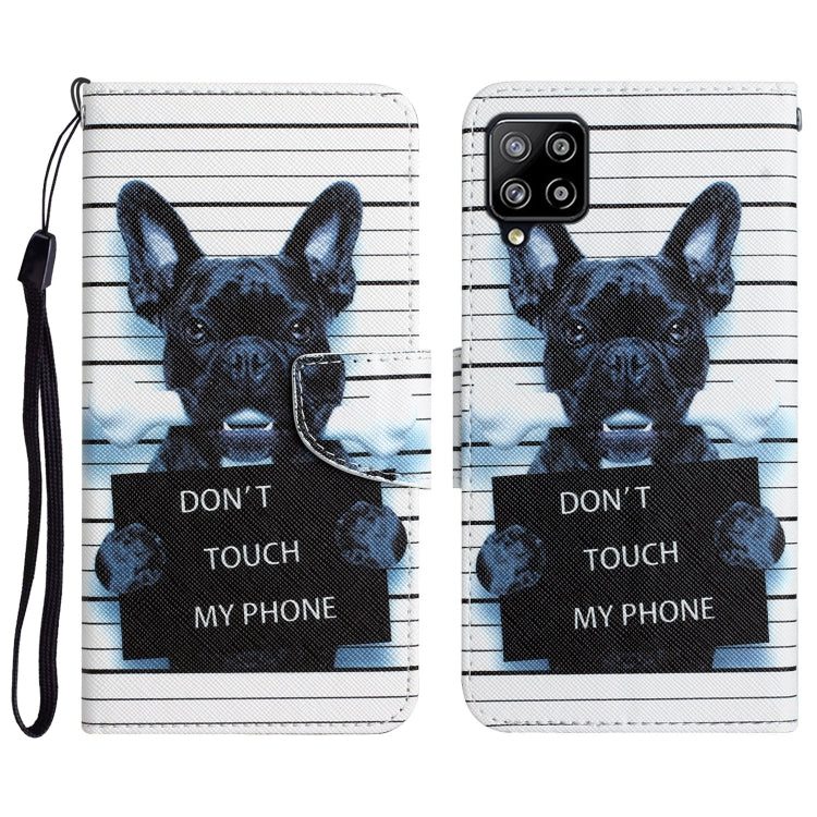 Colored Drawing Leather Phone Case, For Samsung Galaxy A22 4G