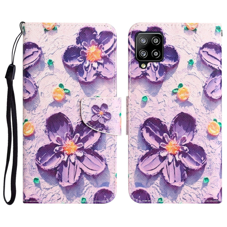 Colored Drawing Leather Phone Case, For Samsung Galaxy A22 4G
