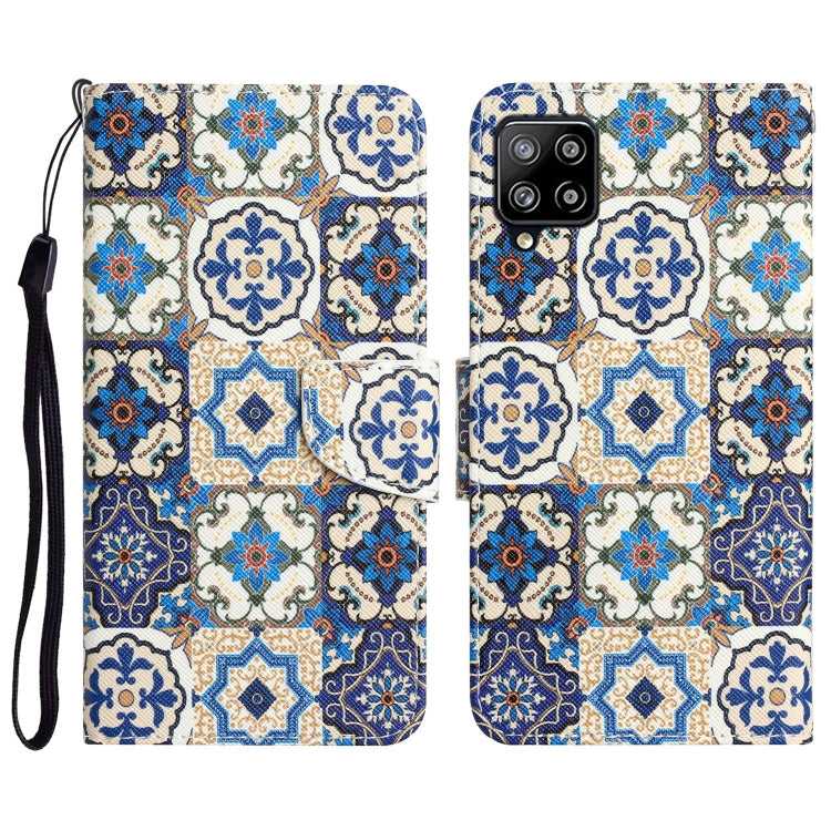 Colored Drawing Leather Phone Case, For Samsung Galaxy A22 4G