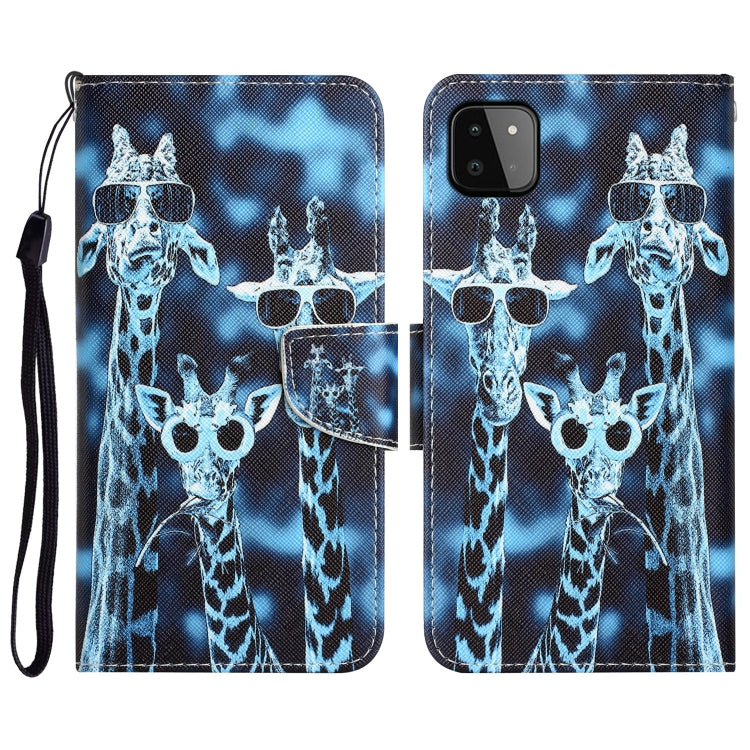 Colored Drawing Leather Phone Case, For Samsung Galaxy A22 5G