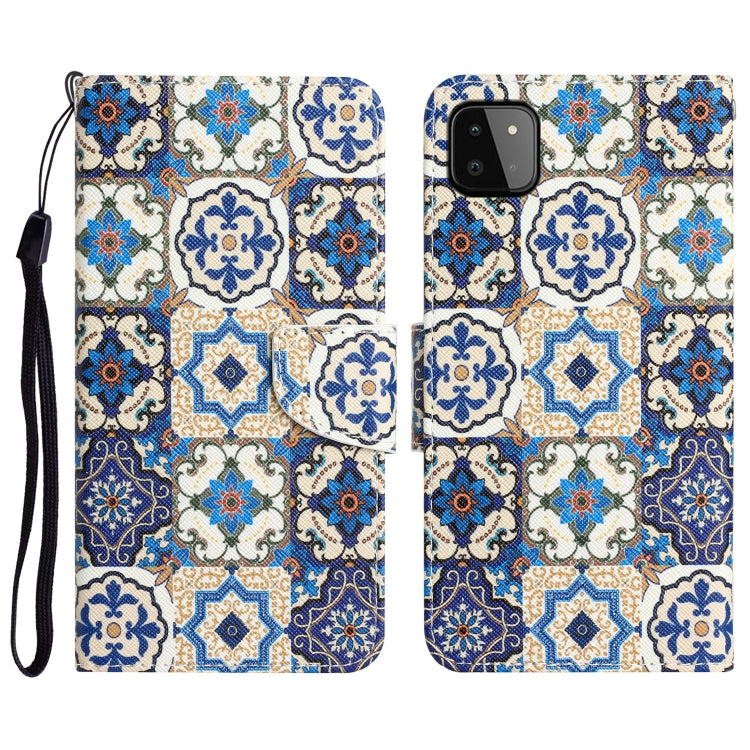 Colored Drawing Leather Phone Case, For Samsung Galaxy A22 5G