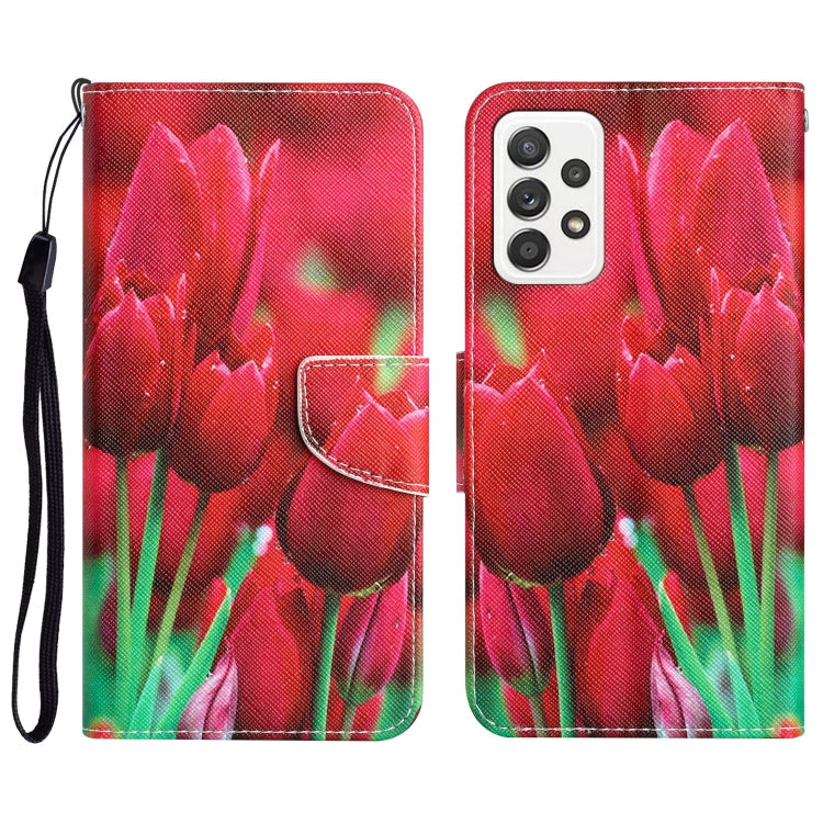 Colored Drawing Leather Phone Case, For Samsung Galaxy A32 4G