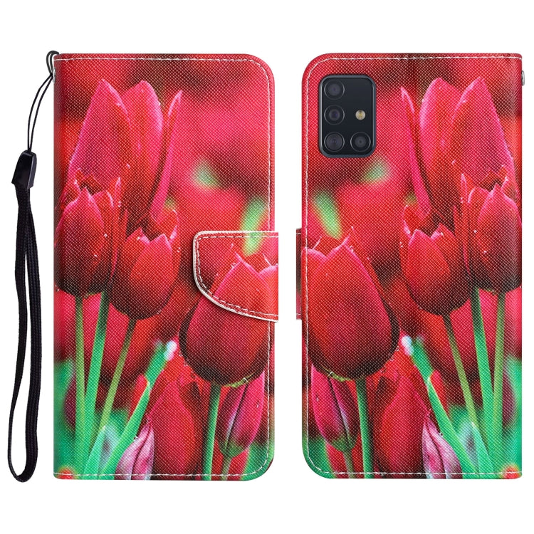 Colored Drawing Leather Phone Case, For Samsung Galaxy A51