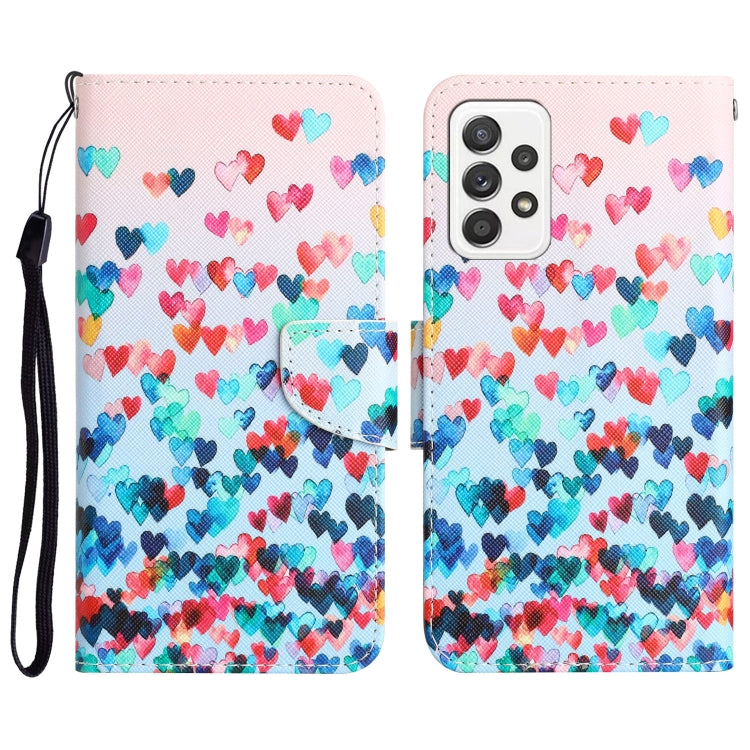 Colored Drawing Leather Phone Case, For Samsung Galaxy A52 5G / 4G