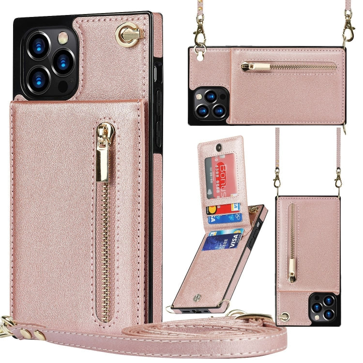 Cross-body Zipper Square Phone Case with Holder, For iPhone 14, For iPhone 14 Plus, For iPhone 14 Pro, For iPhone 14 Pro Max