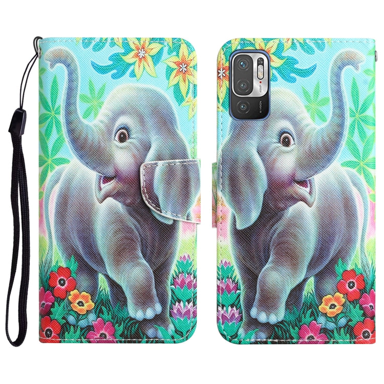 Colored Drawing Leather Phone Case, For Xiaomi Redmi Note 10 5G