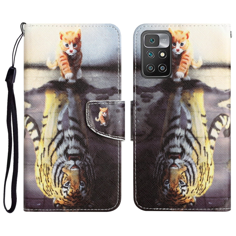 Colored Drawing Leather Phone Case, For Xiaomi Redmi 10