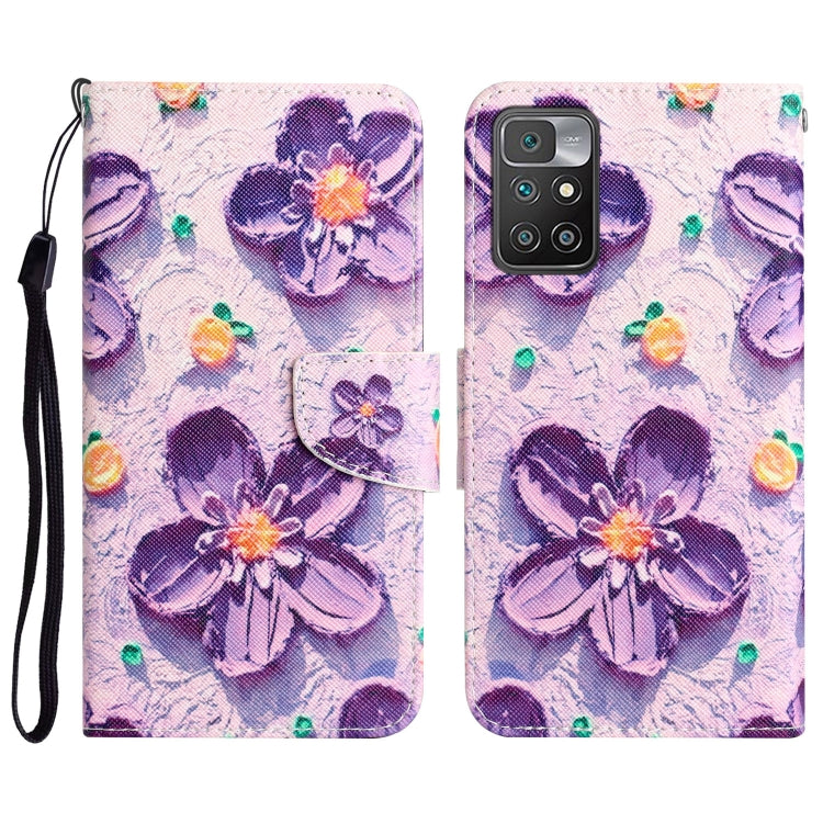 Colored Drawing Leather Phone Case, For Xiaomi Redmi 10
