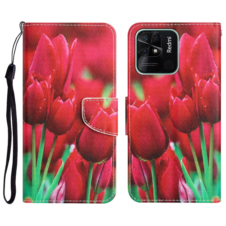 Colored Drawing Leather Phone Case, For Xiaomi Redmi 10C