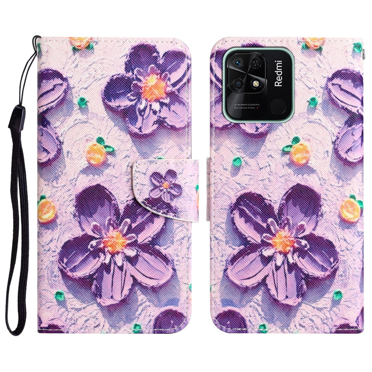 Colored Drawing Leather Phone Case, For Xiaomi Redmi 10C