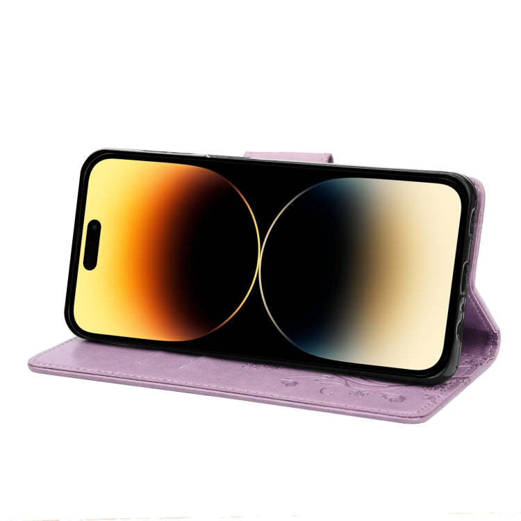 Butterfly Flower Pattern Flip Leather Phone Case, For iPhone 14 Pro Max