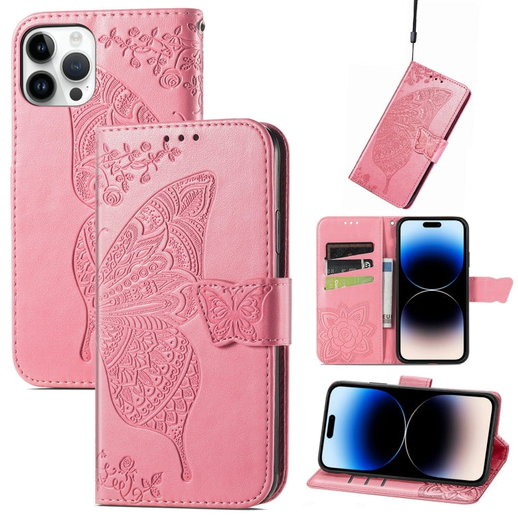 Butterfly Embossing Leather Case, For iPhone 14 Pro Max, For iPhone 14 Pro, For iPhone 14