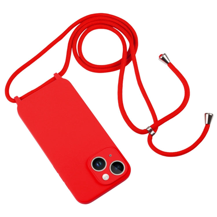 Crossbody Lanyard Liquid Silicone Case, For iPhone 14