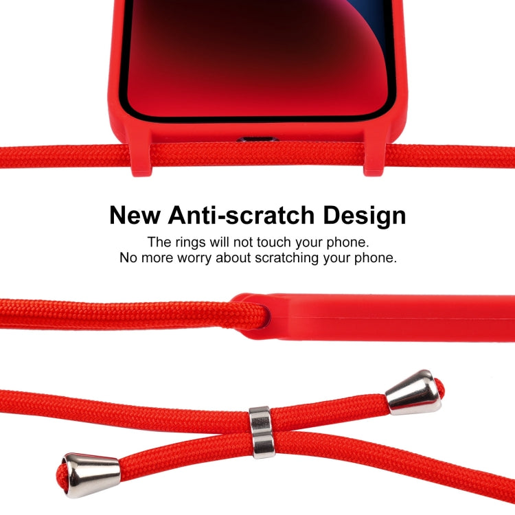 Crossbody Lanyard Liquid Silicone Case, For iPhone 14