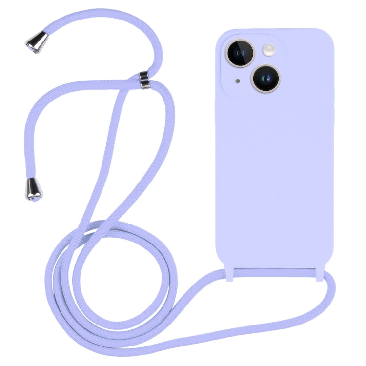 Crossbody Lanyard Liquid Silicone Case, For iPhone 14 Plus