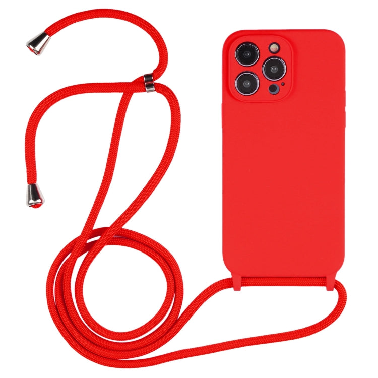 Crossbody Lanyard Liquid Silicone Case, For iPhone 14 Pro Max