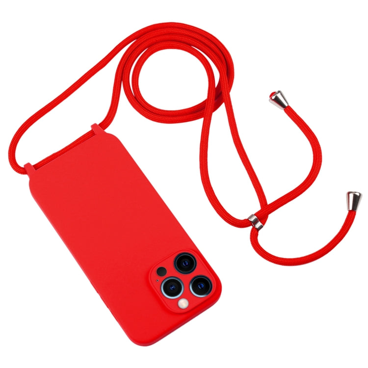 Crossbody Lanyard Liquid Silicone Case, For iPhone 12 Pro