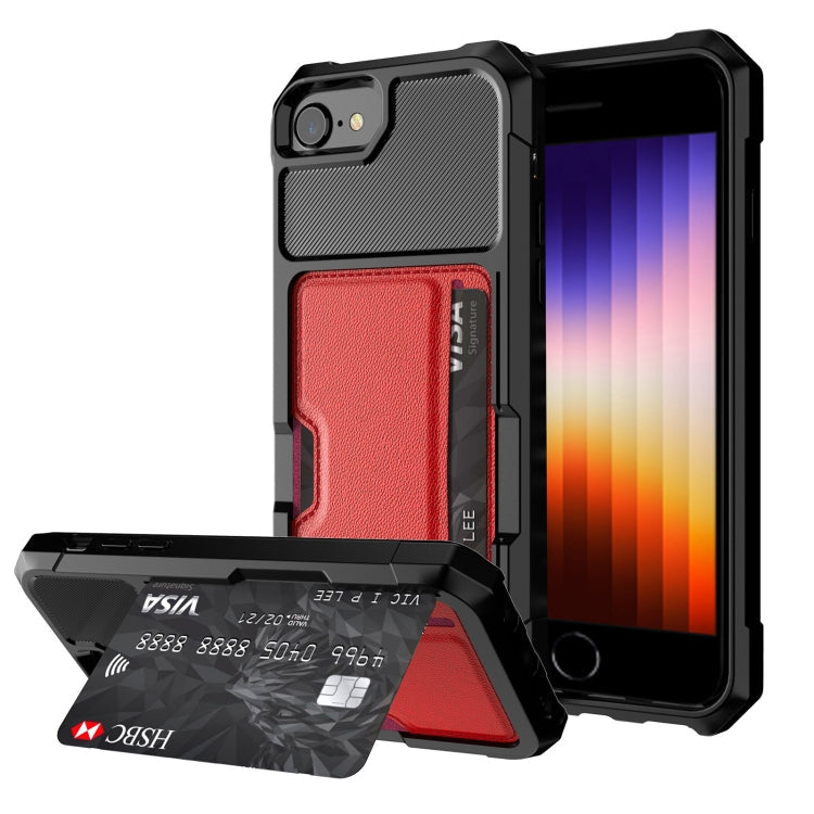 ZM02 Card Slot Holder Phone Case, For iPhone SE 2022 / SE 2020 / 8 / 7, For iPhone 8 Plus / 7 Plus, For iPhone XS / X, For iPhone XR, For iPhone XS Max, For iPhone 11, For iPhone 11 Pro, For iPhone 11 Pro Max