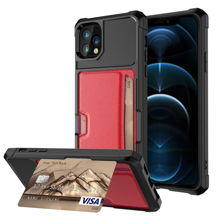 ZM02 Card Slot Holder Phone Case, For iPhone 12, For iPhone 12 mini, For iPhone 12 Pro, For iPhone 12 Pro Max, For iPhone 13, For iPhone 13 mini, For iPhone 13 Pro, For iPhone 13 Pro Max