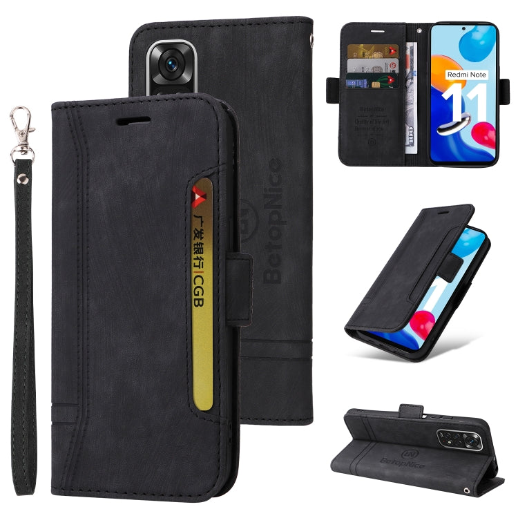 BETOPNICE Dual-side Buckle Leather Phone Case, For Xiaomi Redmi Note 10 Pro, For Xiaomi Redmi Note 11 4G, For Xiaomi Redmi Note 11 Pro 5G / 4G, For Xiaomi Redmi 9A